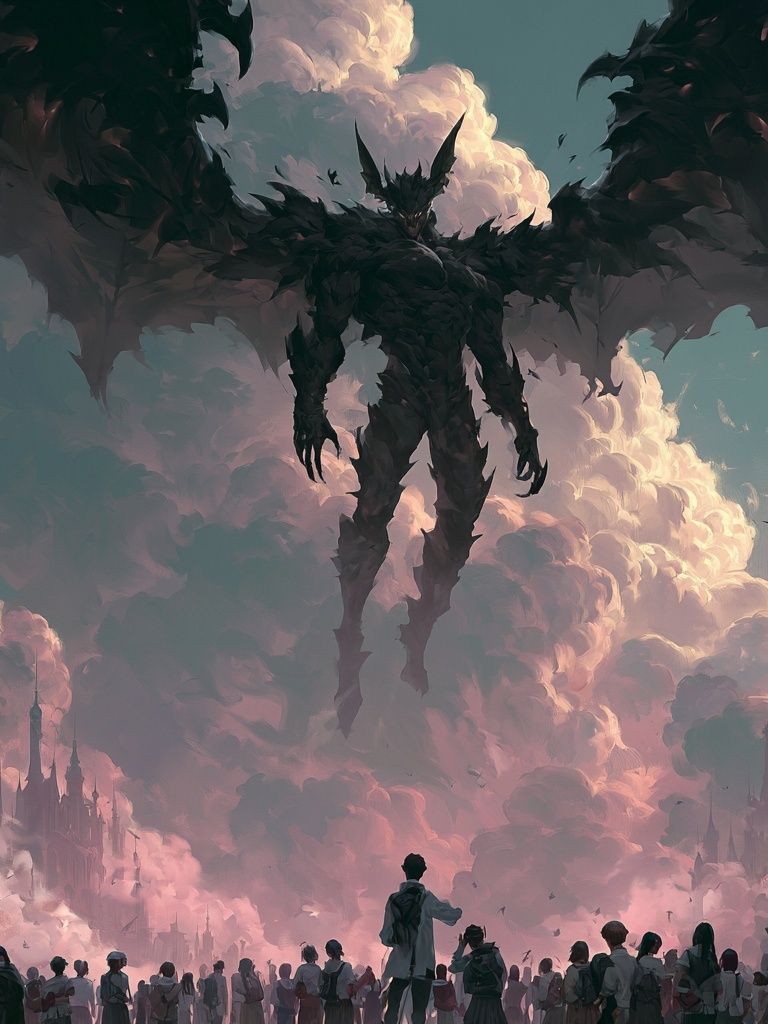 Dark Fantasy Sky Giant Poster. poster detail