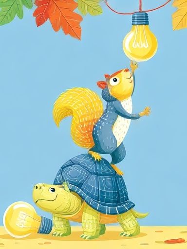 Playful Animal Stack Illustration Poster. poster detail