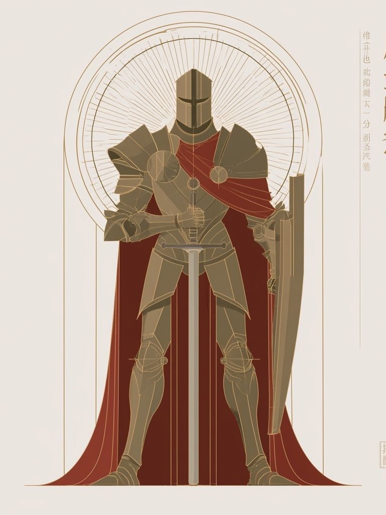 Armored Knight — Illustration Print. poster — illustration art