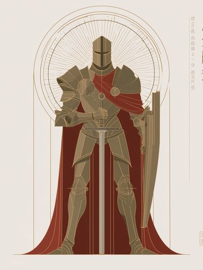 Armored Knight — Illustration Print. poster