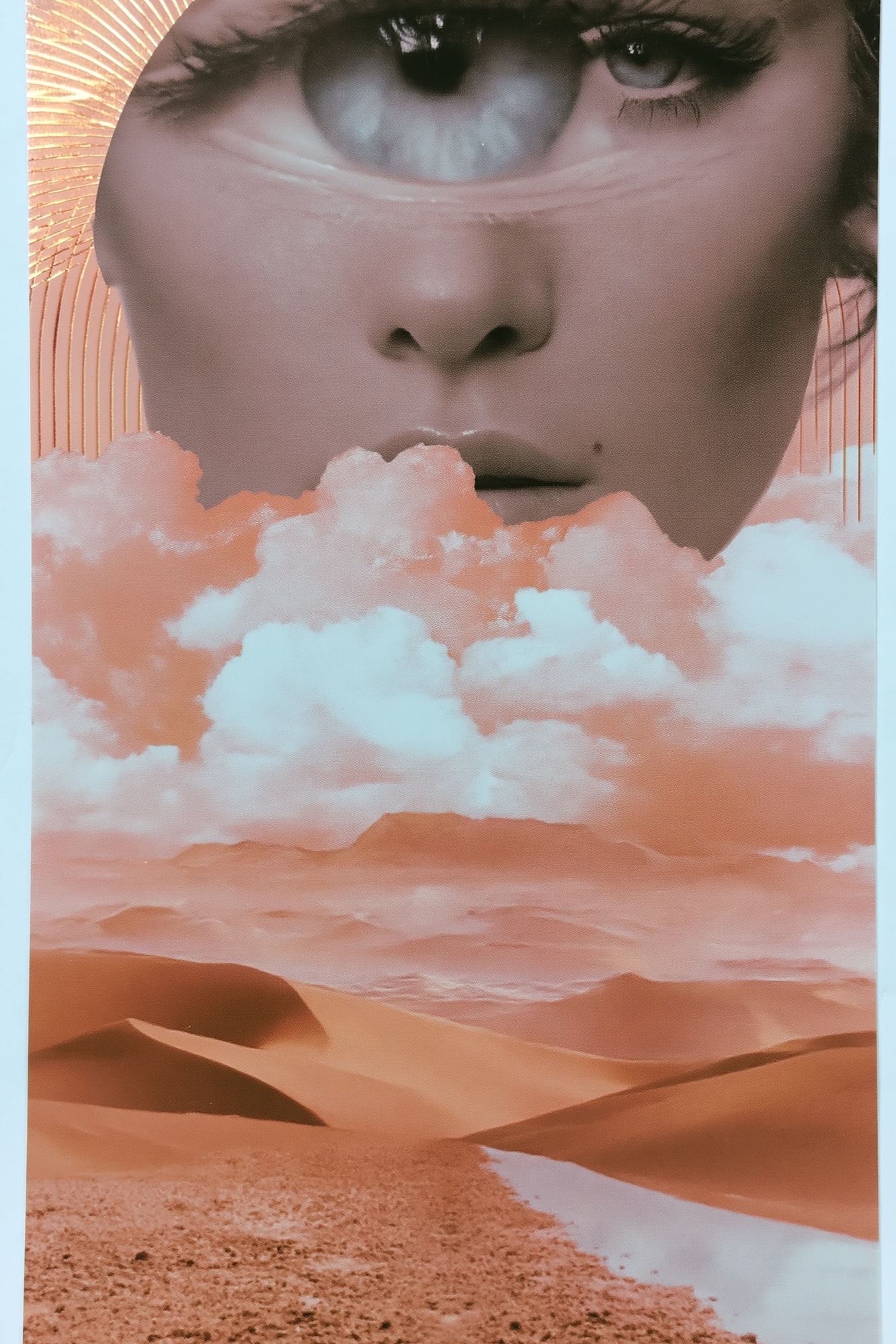 Surreal Desert Face Illustration Poster. poster detail