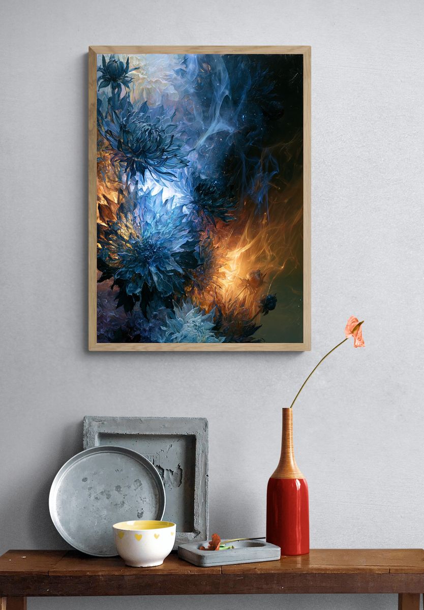 Celestial Floral Abstract Print. — room view 3