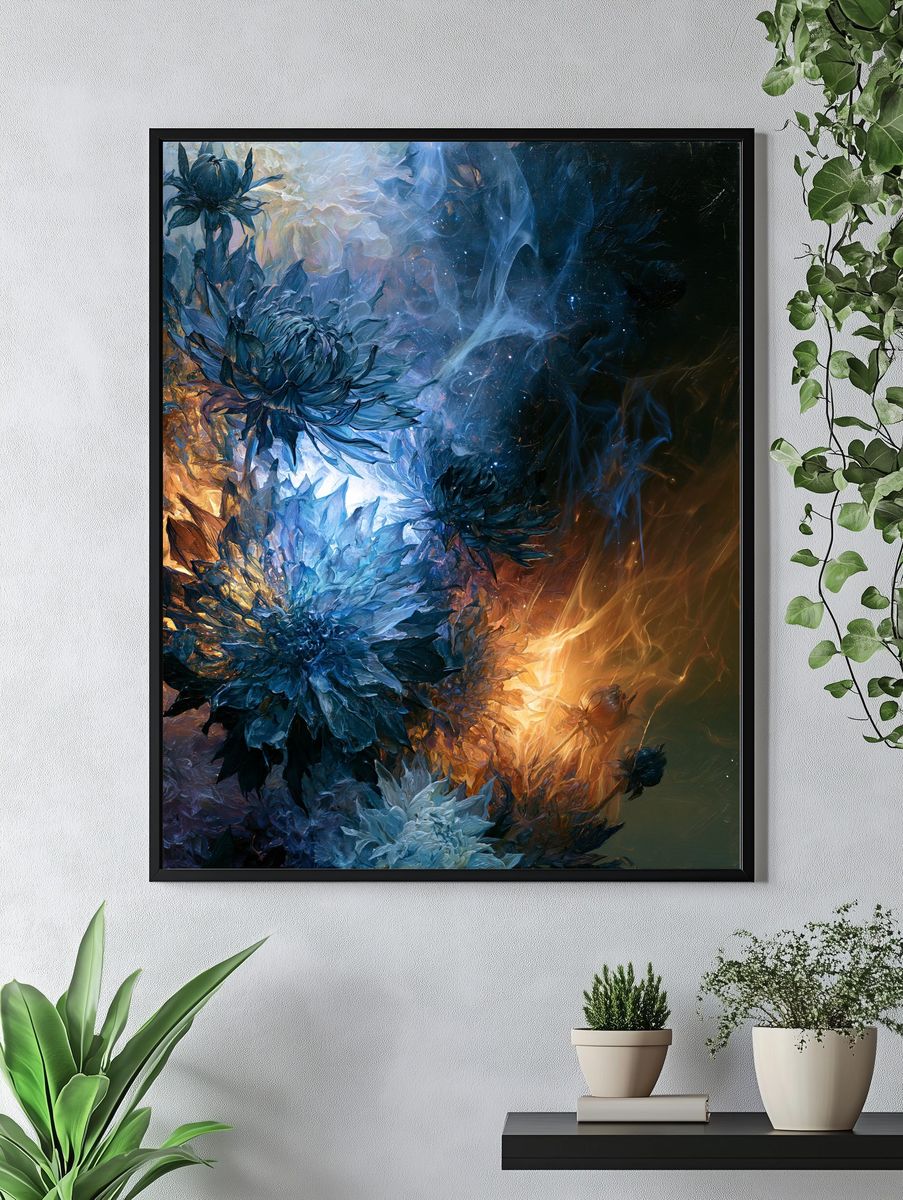 Celestial Floral Abstract Print. — room view 4
