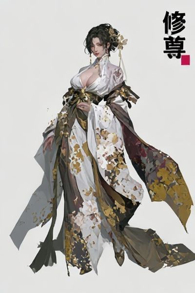 Kimono Figure Illustration Poster. poster