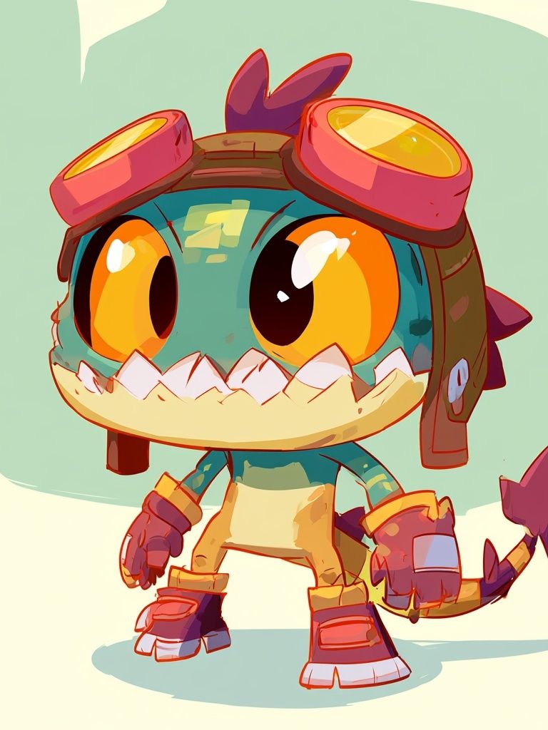 Cute Dragon Character Illustration Poster. poster detail