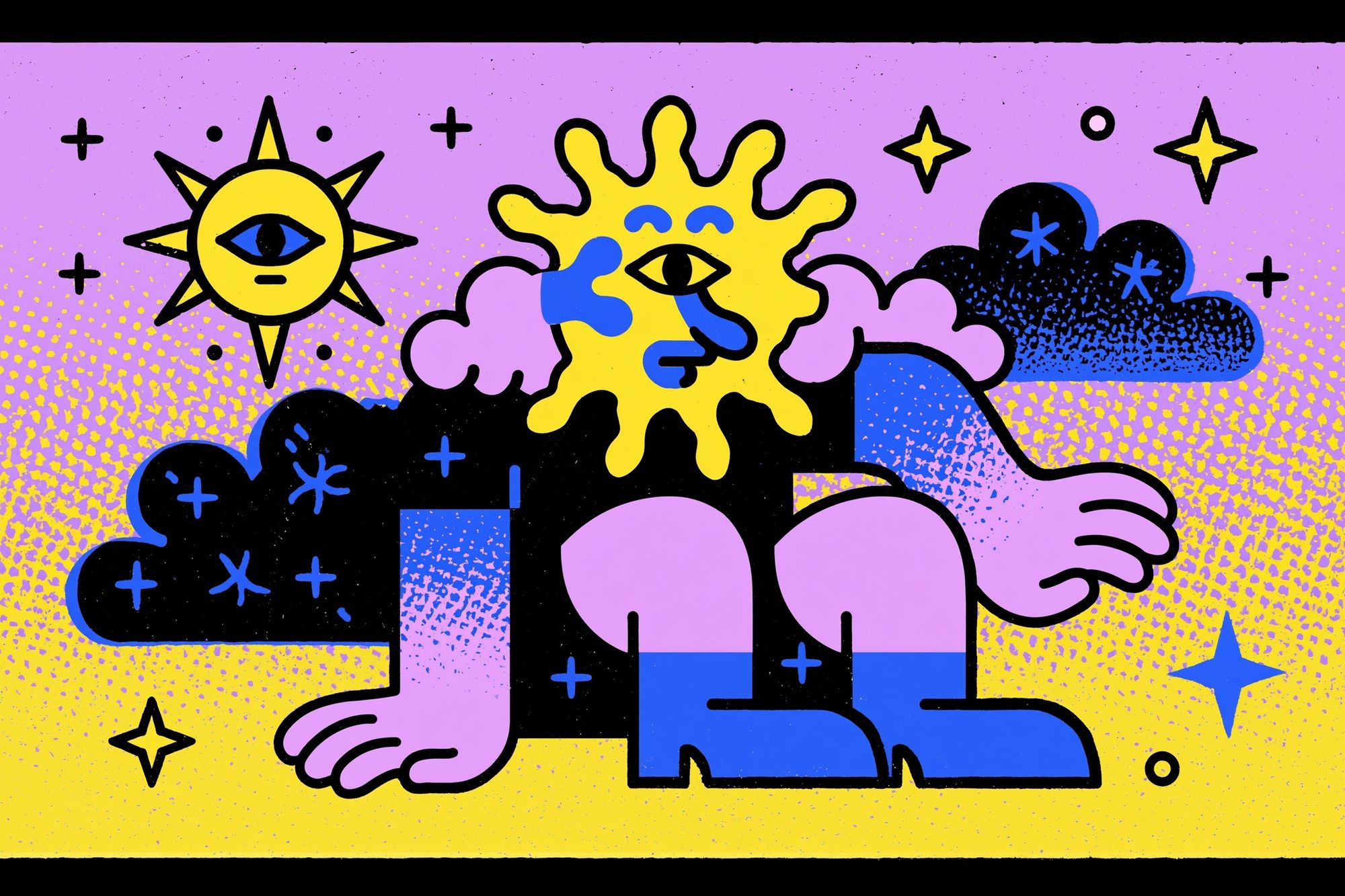 Cosmic Surreal Figure Poster. poster — illustration art