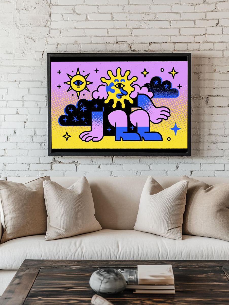 Cosmic Surreal Figure Poster. — room view 1