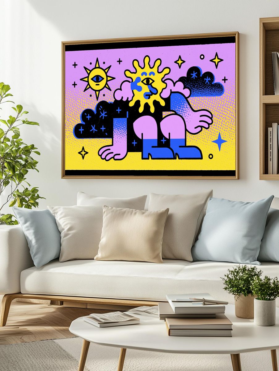 Cosmic Surreal Figure Poster. — room view 2