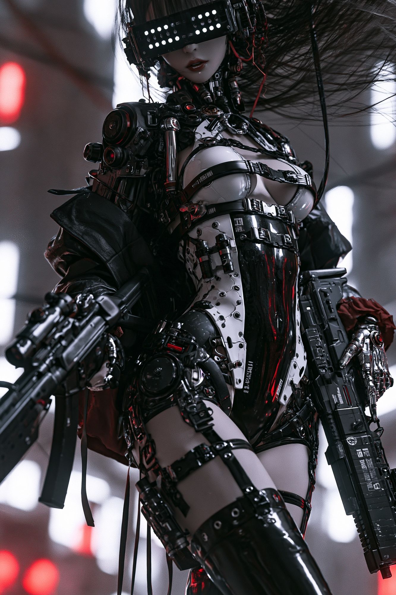 Cyberpunk Android Warrior Poster. poster — illustration art