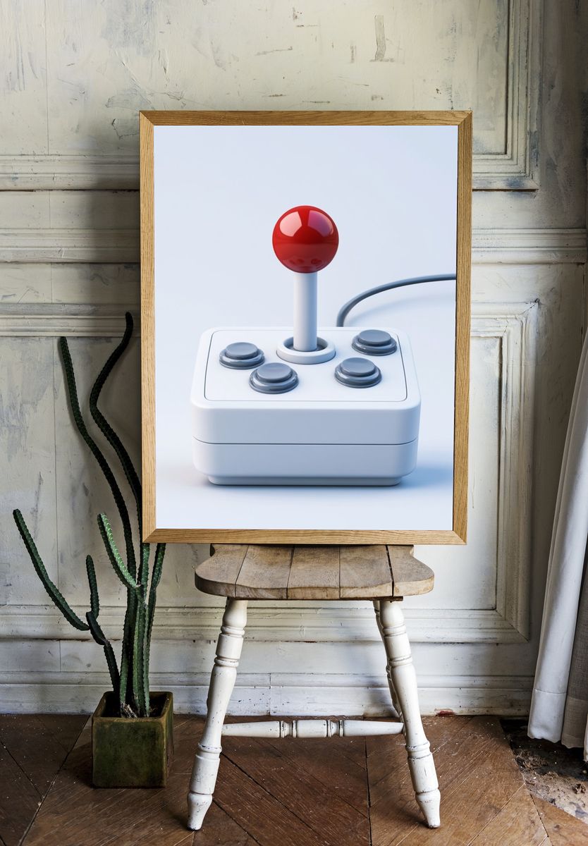 Retro Joystick Minimalist Print. room preview