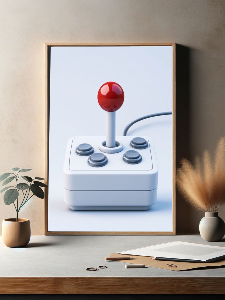 Retro Joystick Minimalist Print. — room view 2