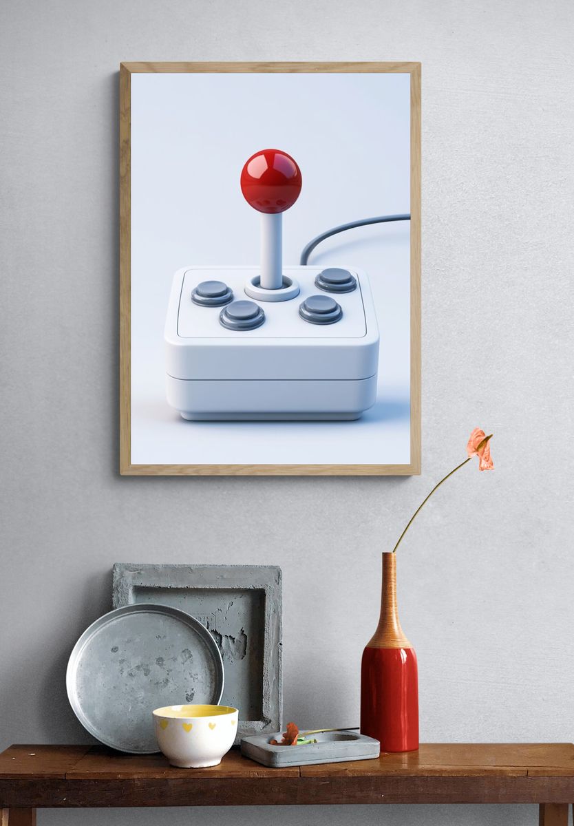 Retro Joystick Minimalist Print. — room view 3
