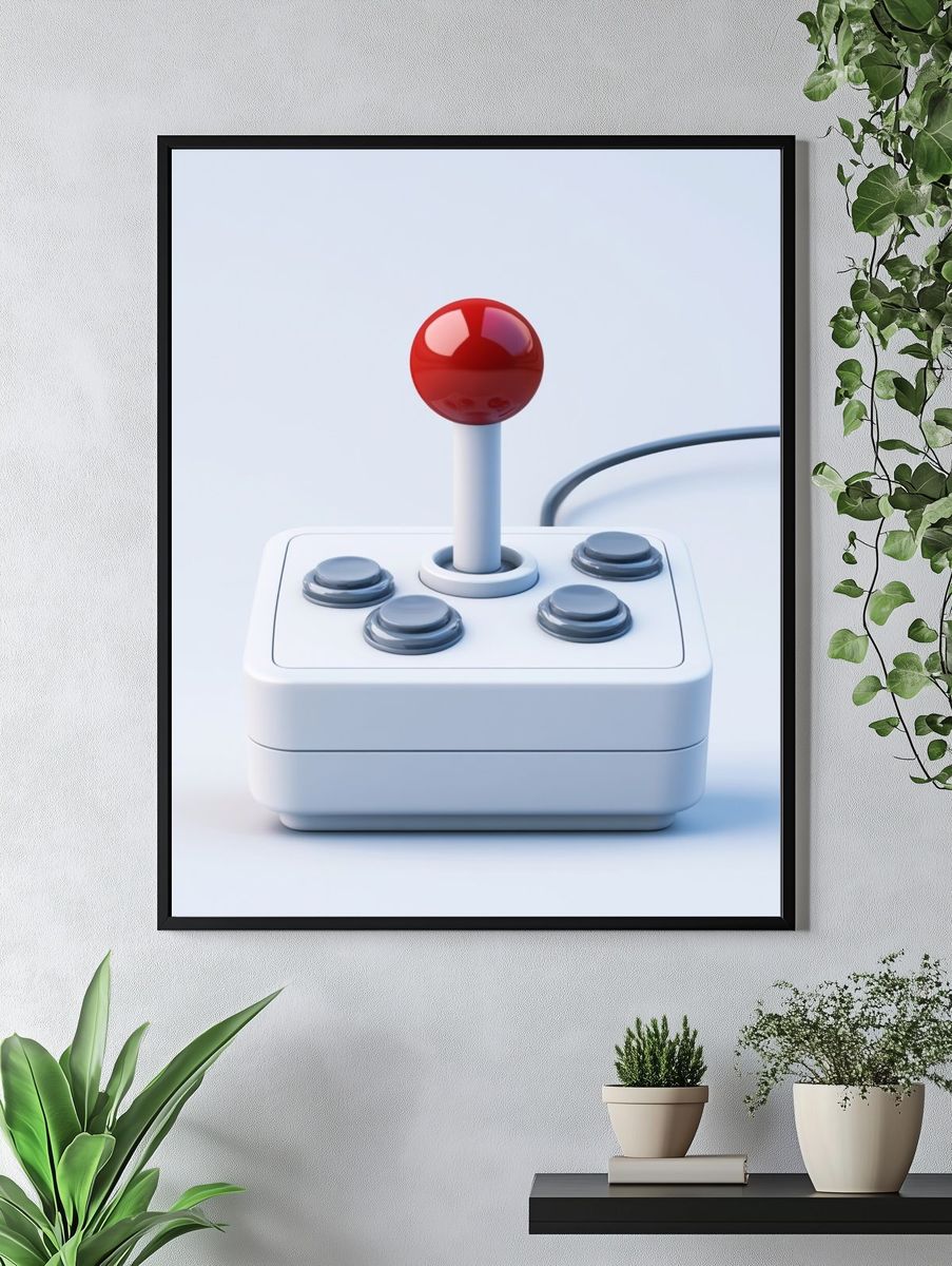 Retro Joystick Minimalist Print. — room view 4