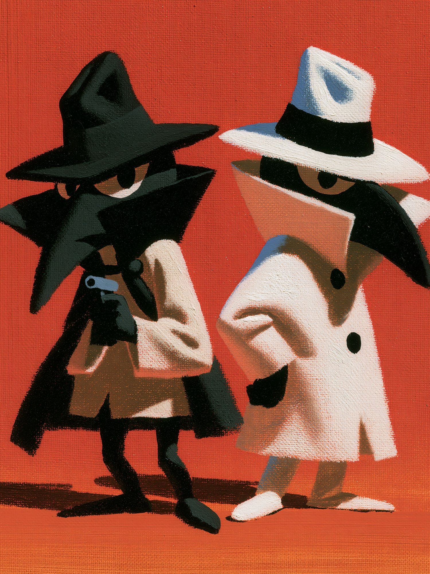 Trench Coat Detectives Illustration Poster. poster detail