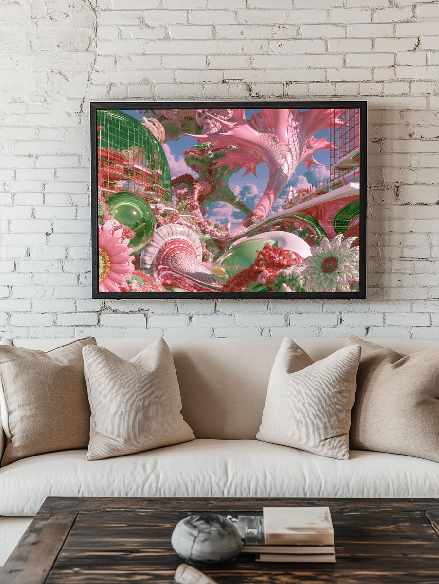 Dream Garden Surrealism Print. room preview