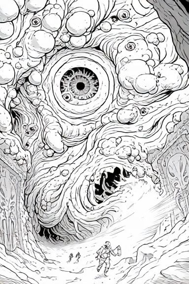 Surreal Cave Eye Illustration Poster. poster detail