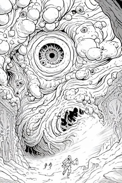 Surreal Cave Eye Illustration Poster. poster