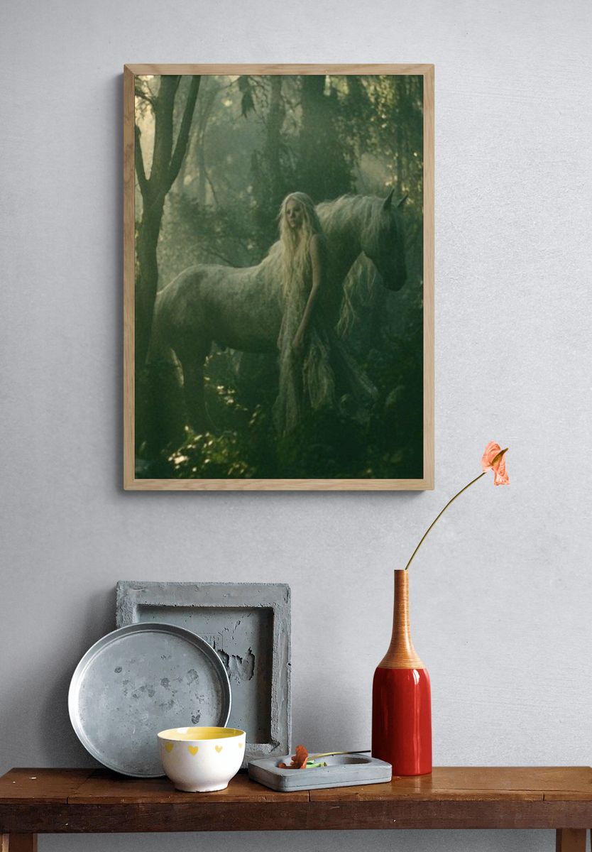 Enchanted Forest Horse Illustration Poster. — room view 3