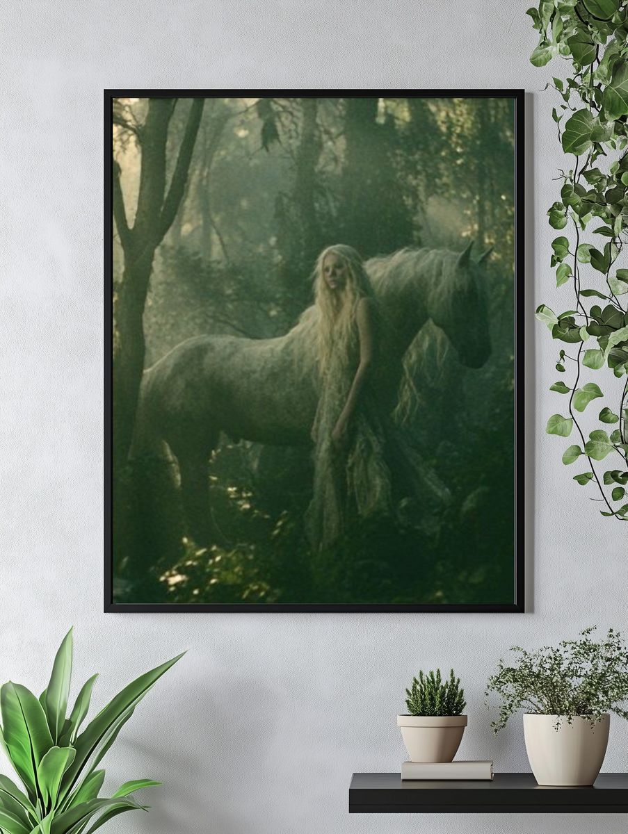 Enchanted Forest Horse Illustration Poster. — room view 4