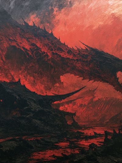 Dragon Inferno Fantasy Print. poster