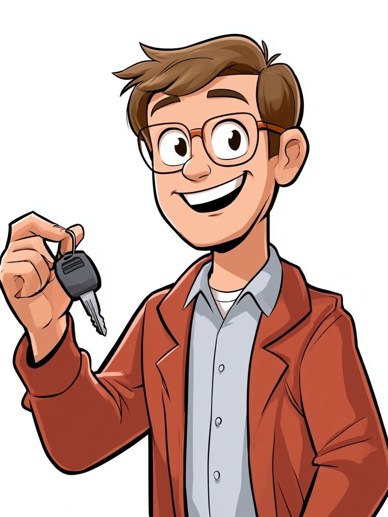 Smiling Key Holder Illustration Poster. poster detail