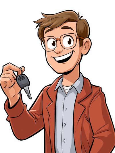 Smiling Key Holder Illustration Poster. poster