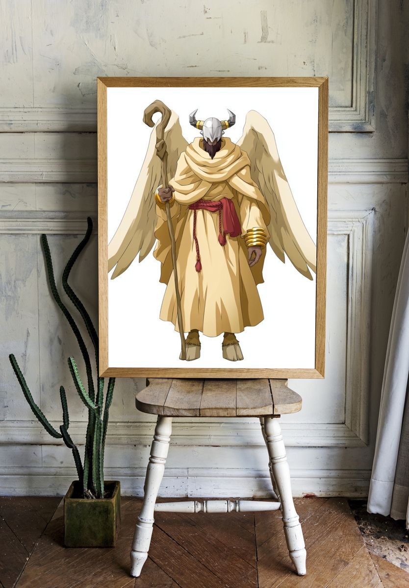 Dark Angel Warrior Illustration Poster. — room view 1