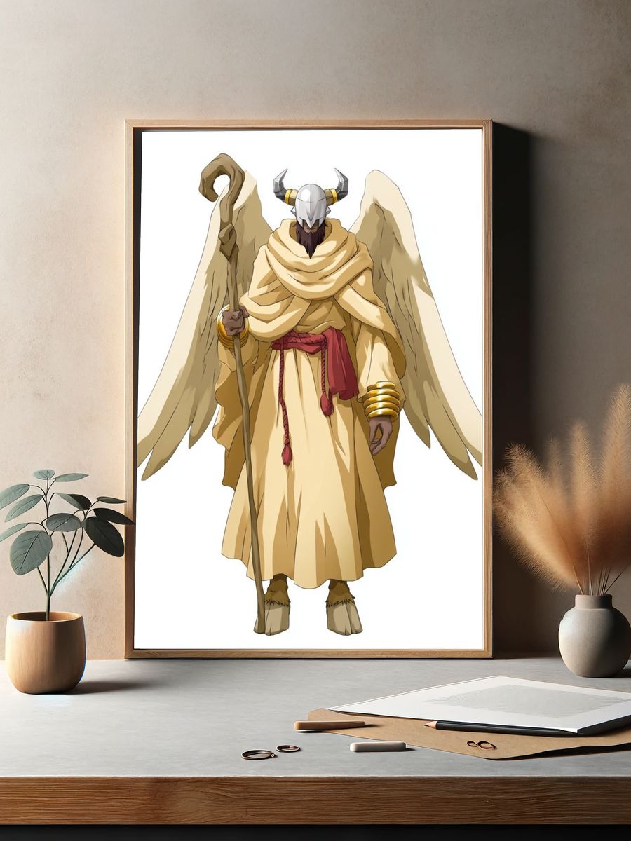 Dark Angel Warrior Illustration Poster. — room view 2