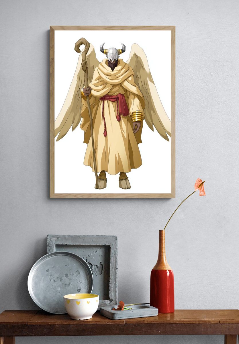Dark Angel Warrior Illustration Poster. — room view 3