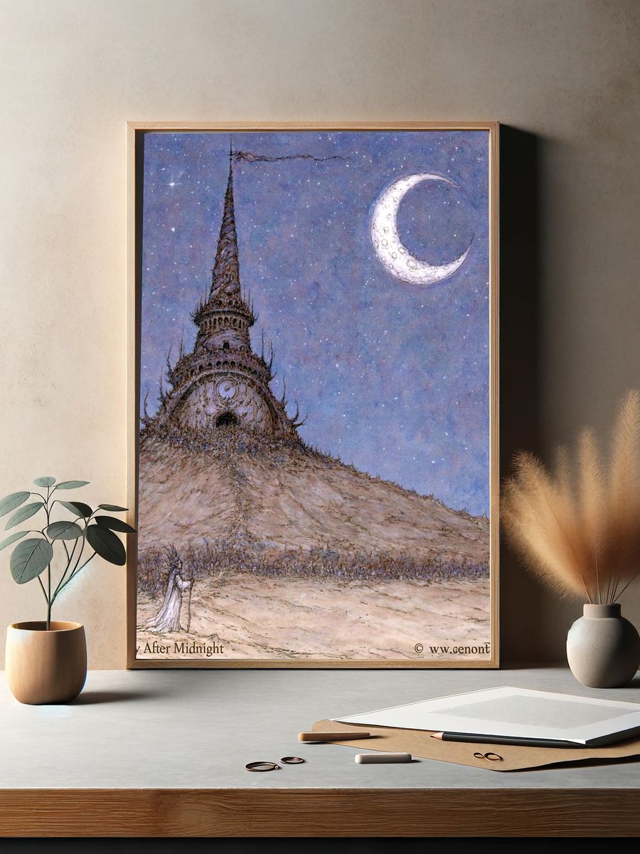 Glass City After Midnight Print. — room view 2