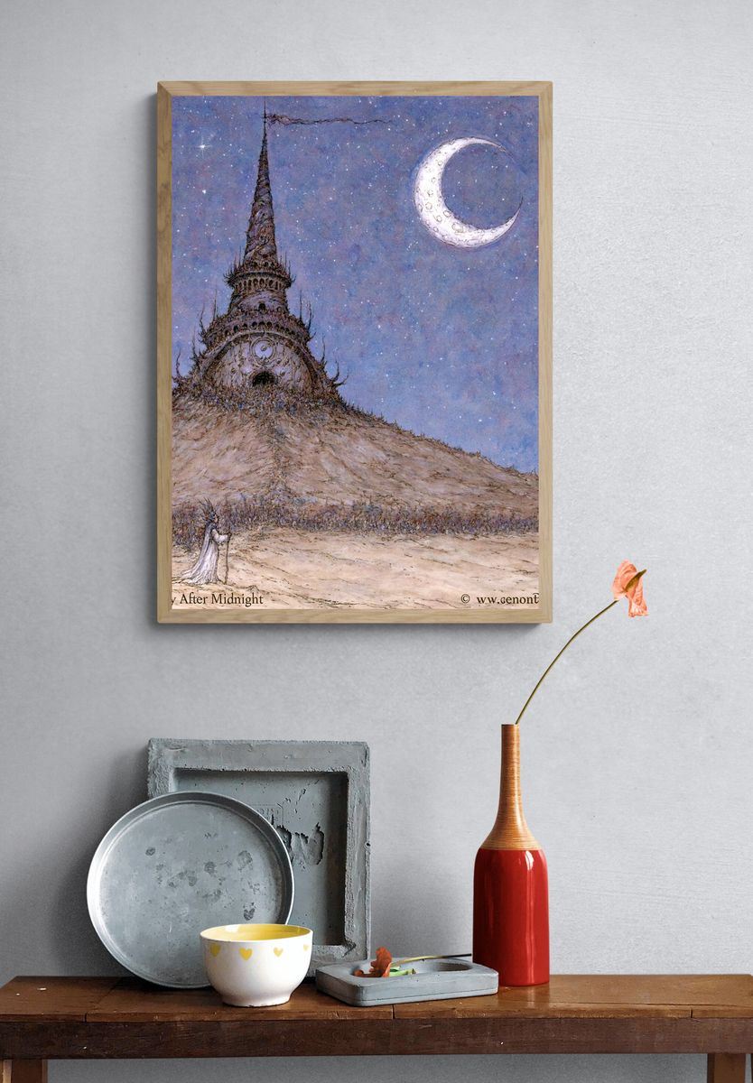 Glass City After Midnight Print. — room view 3