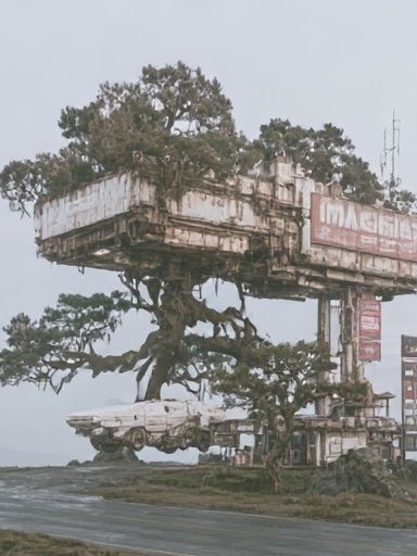 Futuristic Treehouse Ruins Poster. poster detail