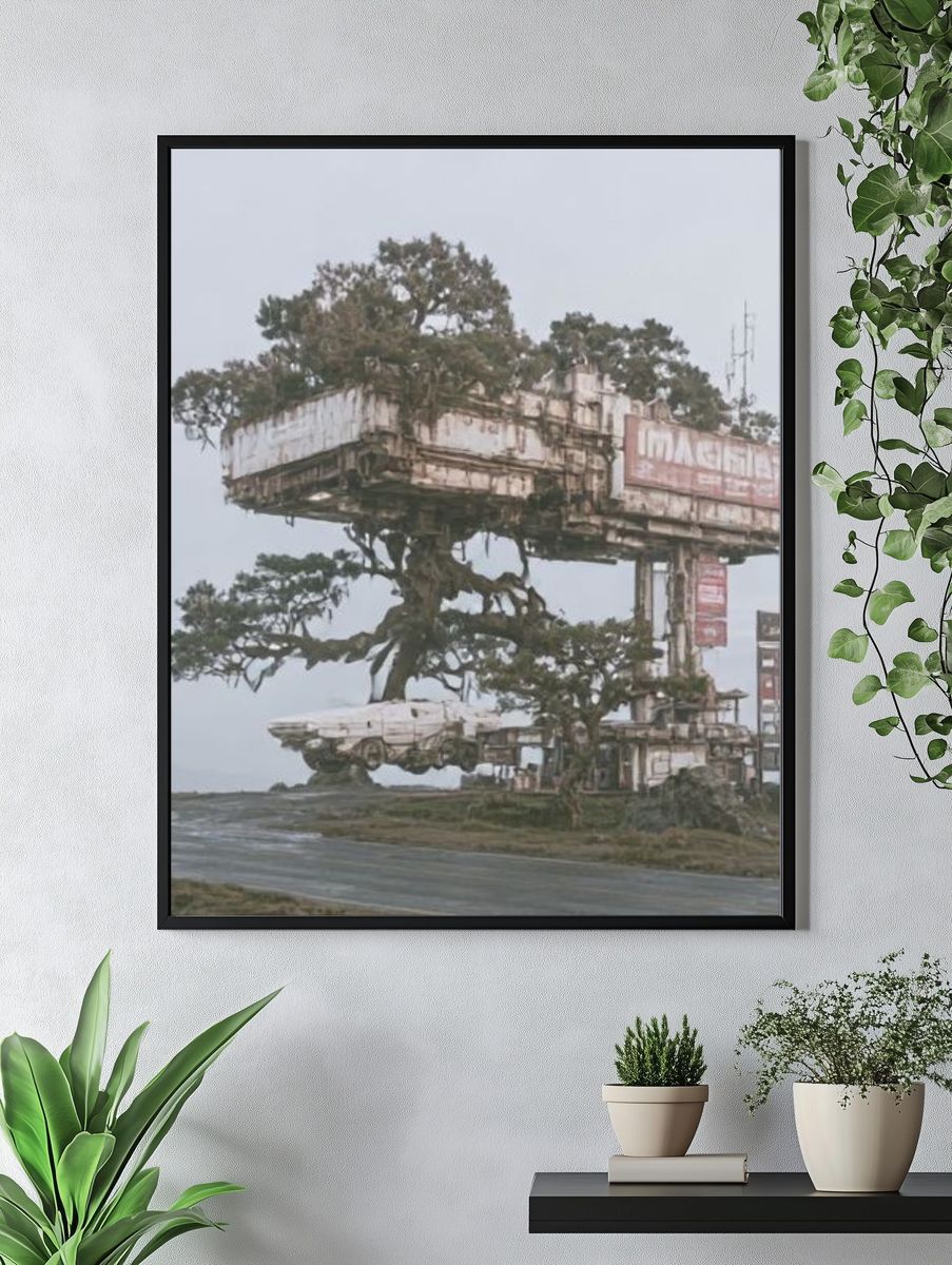 Futuristic Treehouse Ruins Poster. — room view 4
