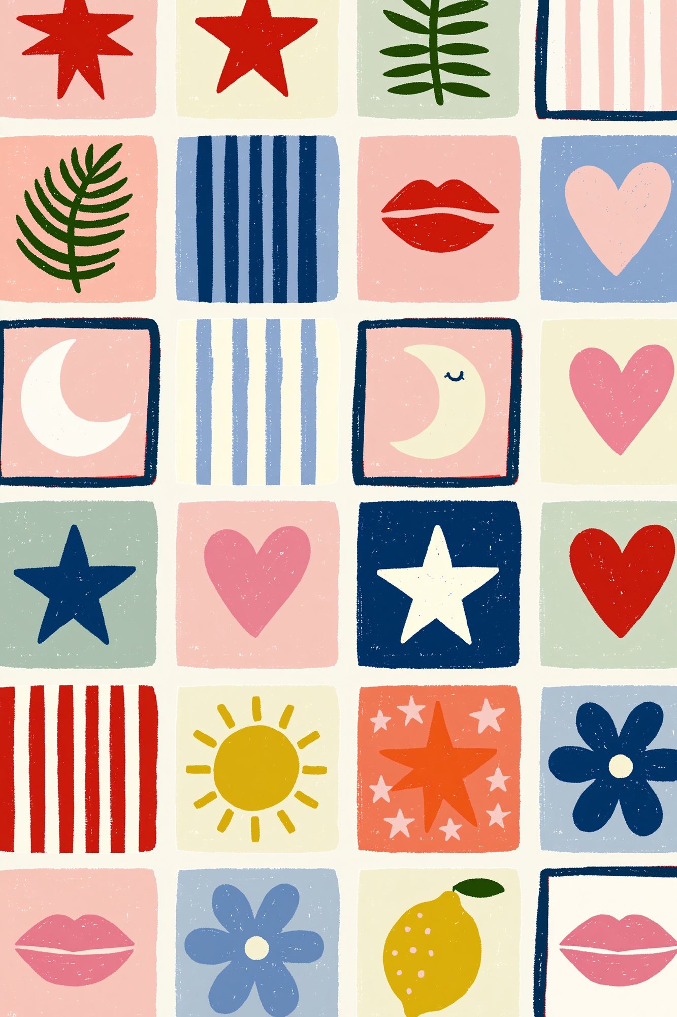 Playful Retro Icons Poster. poster — illustration art