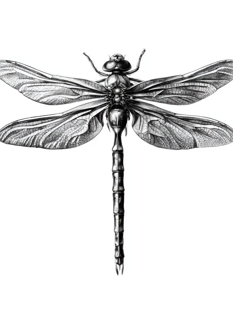 Dragonfly Ink Illustration Poster. poster detail