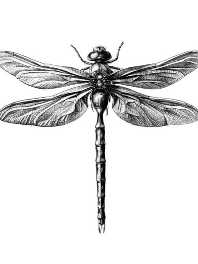 Dragonfly Ink Illustration Poster. poster