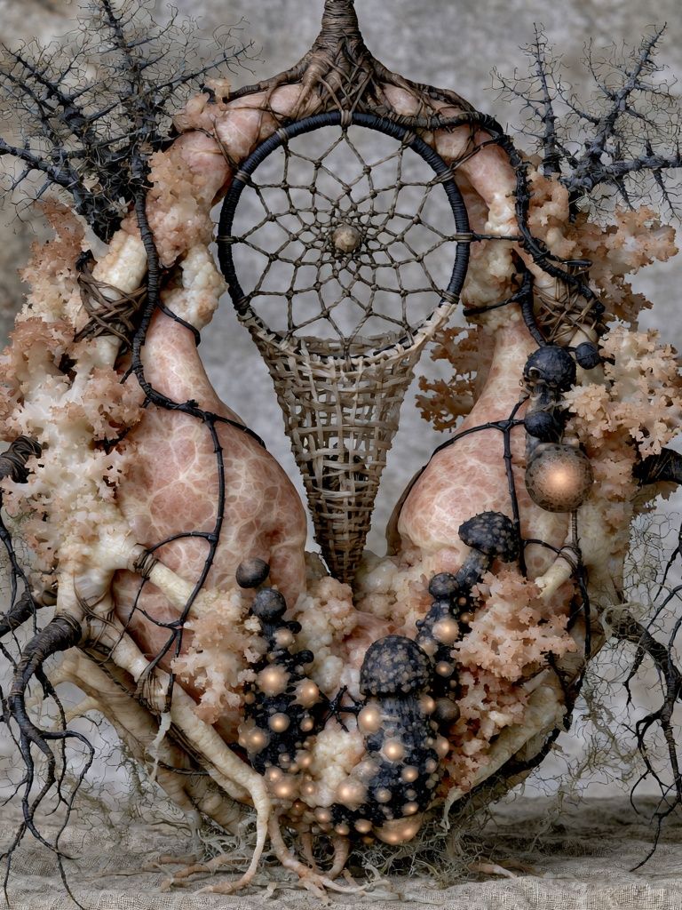 Surreal Dreamcatcher Sculpture Print. poster detail