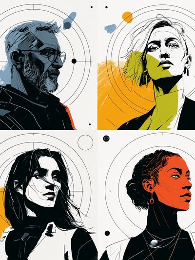 Modern Portrait Quartet Print.