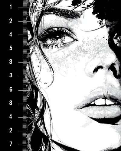Monochrome Face Study Illustration Poster.