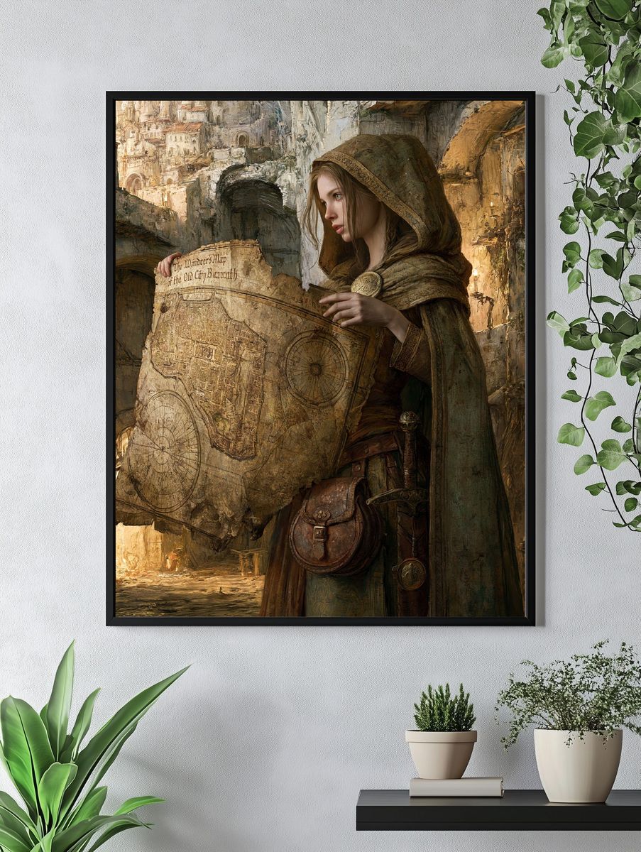 Fantasy Cartographer Portrait Poster. — room view 4
