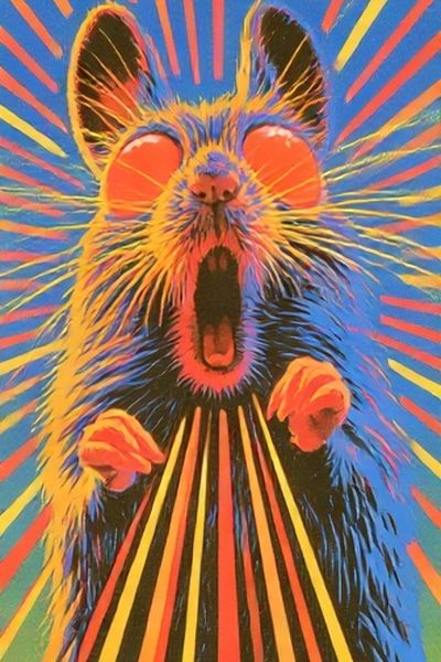 Psychedelic Rat Illustration Poster. poster