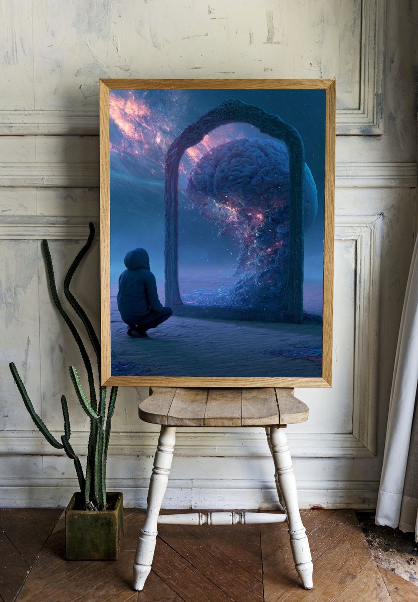 Cosmic Portal Dreamscape Print. room preview