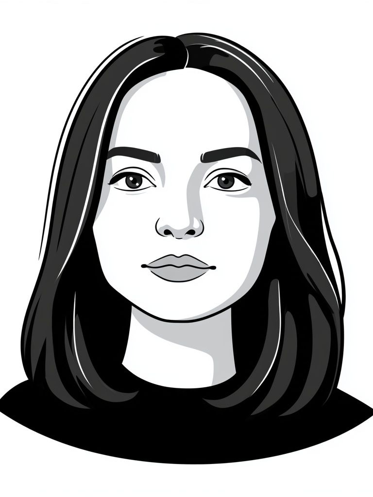 Monochrome Woman Portrait Print. poster — illustration art