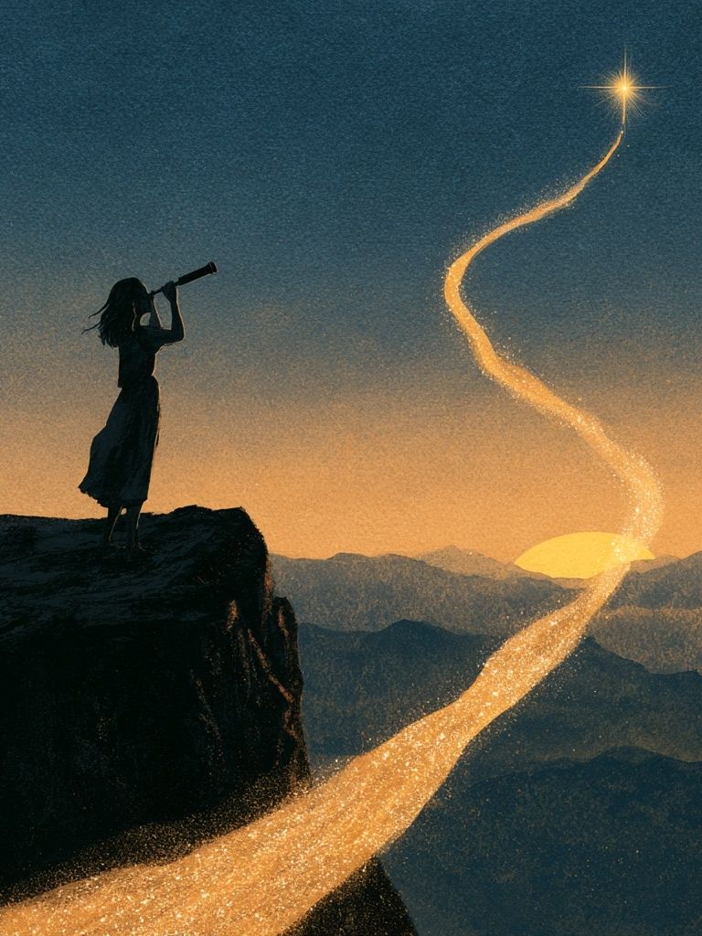 Stargazer Mountain Silhouette Poster. poster detail
