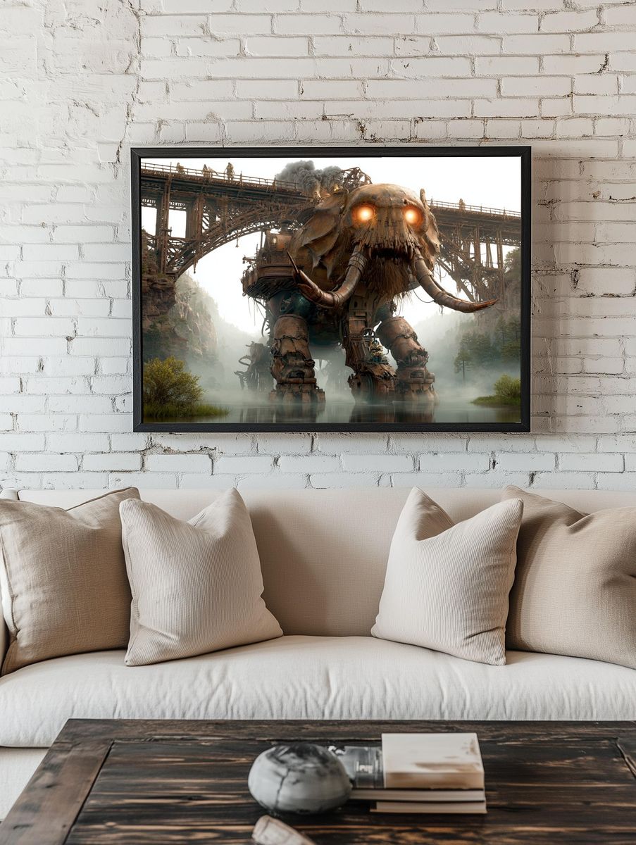 Mechanical Mammoth Fantasy Print. — room view 1