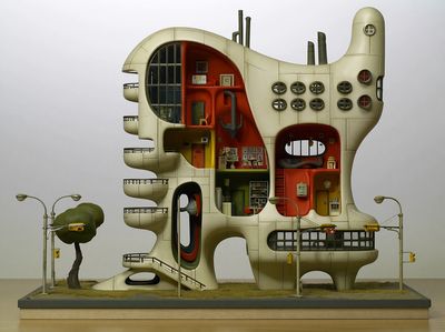 Futuristic Cutaway House Illustration Poster. poster