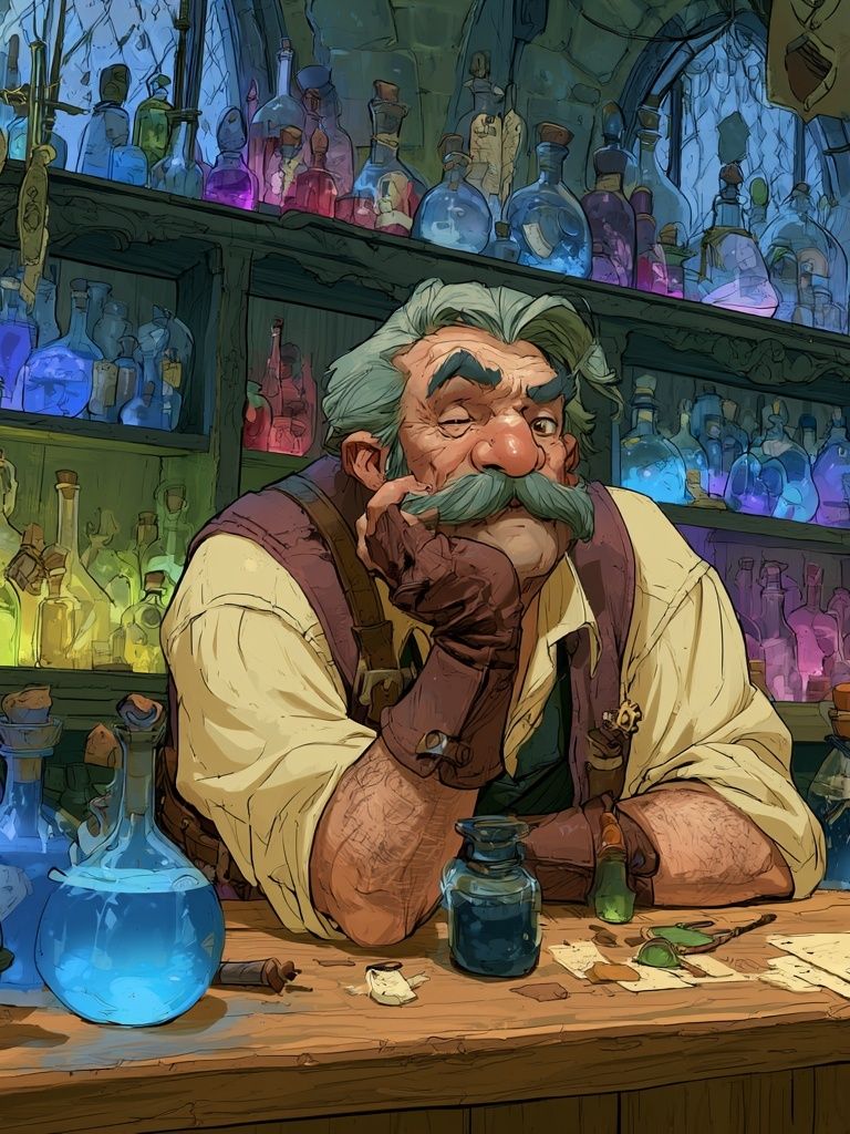 Alchemist Portrait Illustration Poster. poster — illustration art