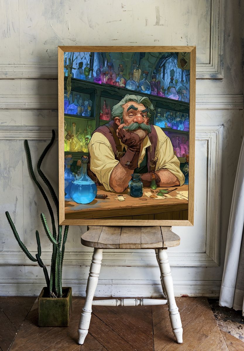 Alchemist Portrait Illustration Poster. room preview