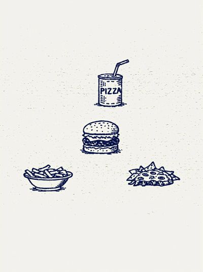 Pizza Snack Sketch Poster. poster