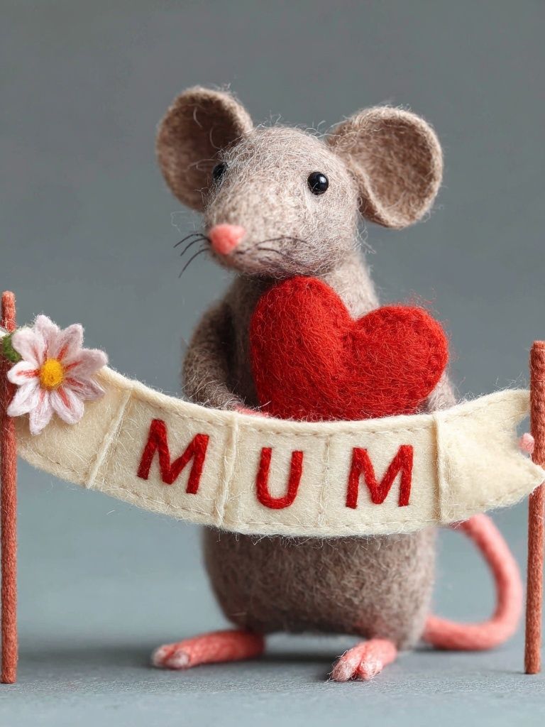 Mum Felt Mouse Illustration Poster. poster detail